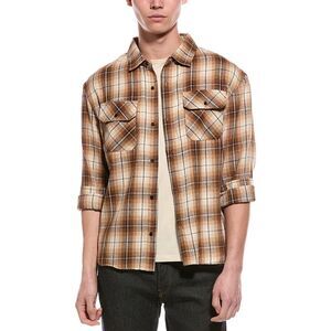 American Stitch Mens Plaid Shirt, Brown
